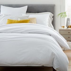 West Elm Organic Washed Cotton Duvet, Queen/Full, White